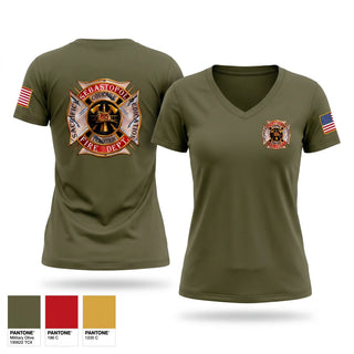 Womens Short Sleeve Vneck Shirt, Sebastopol Fire Department, Fire Department, Teamtime, Team time, sublimation, custom sports apparel, team uniforms, spirit wear, spiritwear, sports uniforms, custom shirts, team store, custom team store, fundraiser sports, apparel fundraiser