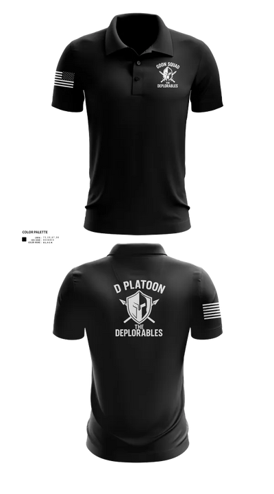 D Platoon 37319682 Short Sleeve Performance Polo - 100
