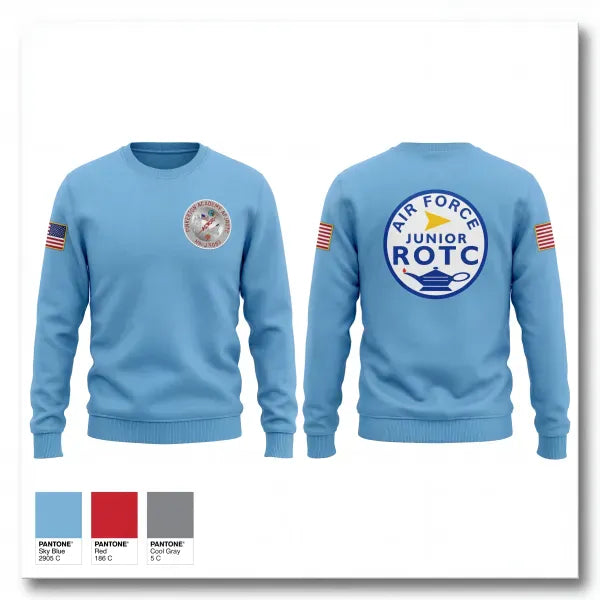 Crew Neck Sweatshirt, Pinkerton Academy AFJROTC, Air Force, Teamtime, Team time, sublimation, custom sports apparel, team uniforms, spirit wear, spiritwear, sports uniforms, custom shirts, team store, custom team store, fundraiser sports, apparel fundraiser