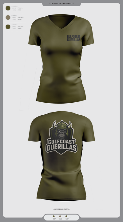 Gulfcoast Guerillas 63663465 Women's Short Sleeve V-neck Shirt - 1