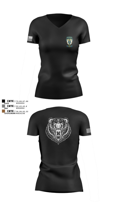 HQ, 309TH MI BN 79771724 Women's Short Sleeve V-neck Shirt - 5