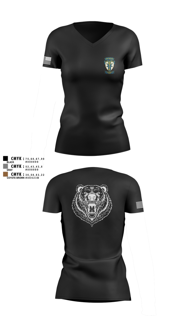 Womens Short Sleeve Vneck Shirt, HQ, 309TH MI BN, , Teamtime, Team time, sublimation, custom sports apparel, team uniforms, spirit wear, spiritwear, sports uniforms, custom shirts, team store, custom team store, fundraiser sports, apparel fundraiser