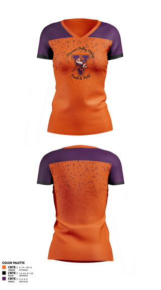 Womens Short Sleeve Vneck Shirt, Missouri Valley College Track & Field, Track & Field, Teamtime, Team time, sublimation, custom sports apparel, team uniforms, spirit wear, spiritwear, sports uniforms, custom shirts, team store, custom team store, fundraiser sports, apparel fundraiser
