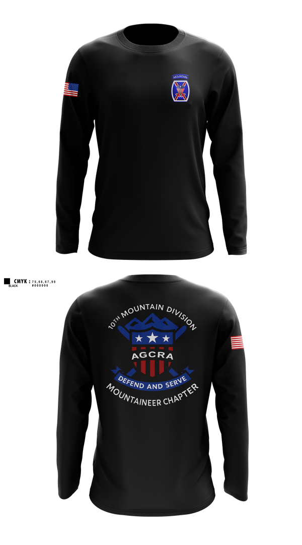 Long Sleeve Performance Shirt, Mountaineer Chapter Adjutant General Regimental Association, Army, Teamtime, Team time, sublimation, custom sports apparel, team uniforms, spirit wear, spiritwear, sports uniforms, custom shirts, team store, custom team store, fundraiser sports, apparel fundraiser
