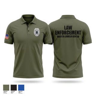 Short Sleeve Performance Polo, AREA 30 CAREER CENTER LAW ENFORCEMENT, Police, Teamtime, Team time, sublimation, custom sports apparel, team uniforms, spirit wear, spiritwear, sports uniforms, custom shirts, team store, custom team store, fundraiser sports, apparel fundraiser