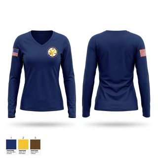 Womens Long Sleeve Vneck Shirt, Yemassee Police Department, Police, Teamtime, Team time, sublimation, custom sports apparel, team uniforms, spirit wear, spiritwear, sports uniforms, custom shirts, team store, custom team store, fundraiser sports, apparel fundraiser