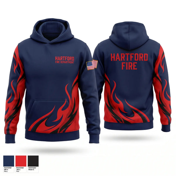 Hoodie, Hartford Fire Department, Fire Department, Teamtime, Team time, sublimation, custom sports apparel, team uniforms, spirit wear, spiritwear, sports uniforms, custom shirts, team store, custom team store, fundraiser sports, apparel fundraiser