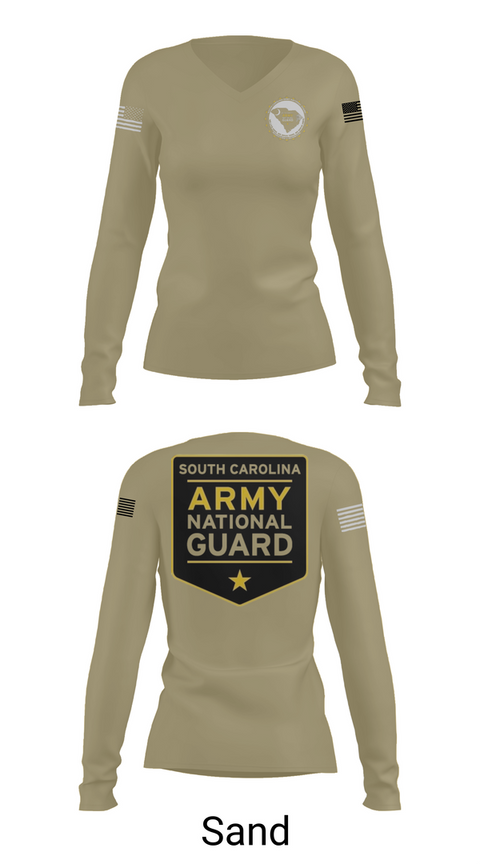 Womens Long Sleeve Vneck Shirt, Scarng, National Guard, Teamtime, Team time, sublimation, custom sports apparel, team uniforms, spirit wear, spiritwear, sports uniforms, custom shirts, team store, custom team store, fundraiser sports, apparel fundraiser
