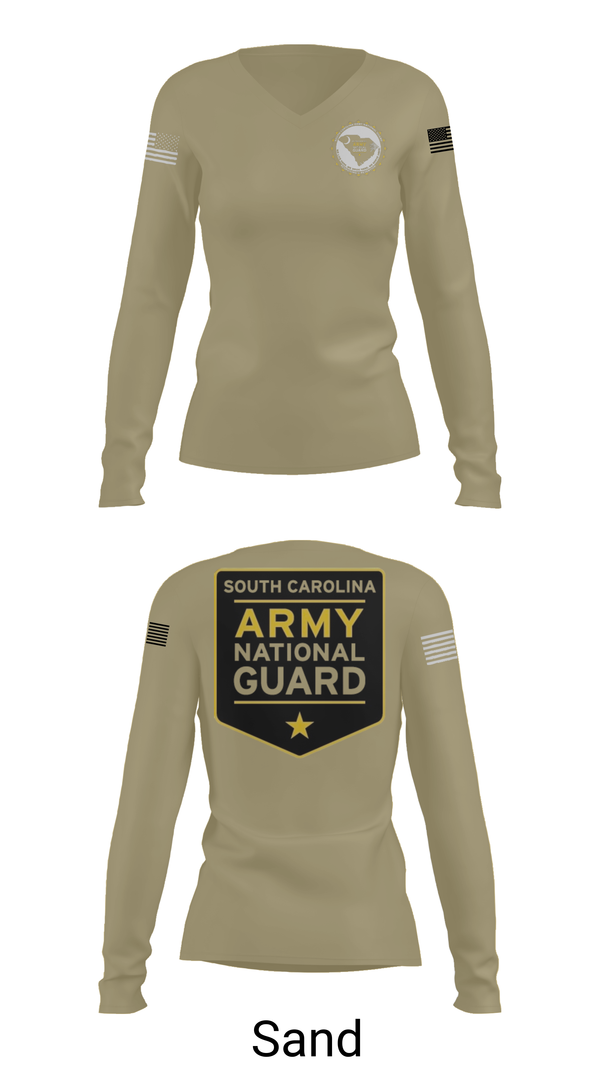Womens Long Sleeve Vneck Shirt, Scarng, National Guard, Teamtime, Team time, sublimation, custom sports apparel, team uniforms, spirit wear, spiritwear, sports uniforms, custom shirts, team store, custom team store, fundraiser sports, apparel fundraiser