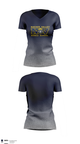 Womens Short Sleeve Vneck Shirt, Naches Valley Ranger Track & Field, Track & Field, Teamtime, Team time, sublimation, custom sports apparel, team uniforms, spirit wear, spiritwear, sports uniforms, custom shirts, team store, custom team store, fundraiser sports, apparel fundraiser