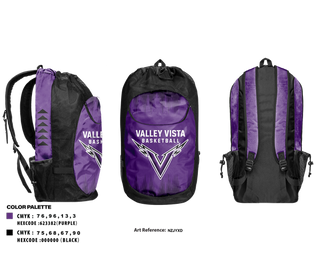 Gear Bag, Valley Vista Basketball, Men's Basketball, Teamtime, Team time, sublimation, custom sports apparel, team uniforms, spirit wear, spiritwear, sports uniforms, custom shirts, team store, custom team store, fundraiser sports, apparel fundraiser