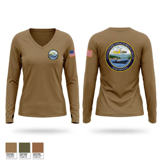 Womens Long Sleeve Vneck Shirt, CNSGNW, Navy, Teamtime, Team time, sublimation, custom sports apparel, team uniforms, spirit wear, spiritwear, sports uniforms, custom shirts, team store, custom team store, fundraiser sports, apparel fundraiser