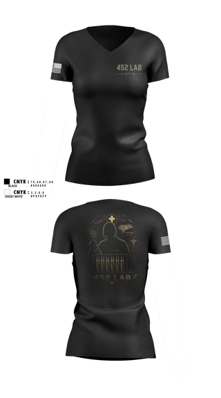Womens Short Sleeve Vneck Shirt, 452 MED DET, Army, Teamtime, Team time, sublimation, custom sports apparel, team uniforms, spirit wear, spiritwear, sports uniforms, custom shirts, team store, custom team store, fundraiser sports, apparel fundraiser