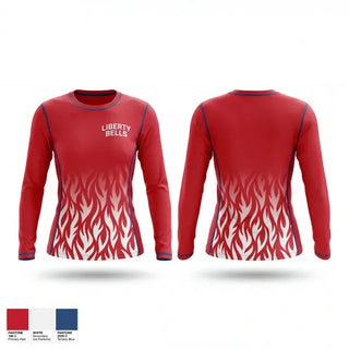 Long Sleeve Performance Shirt, Liberty Bells, Women's Soccer, Teamtime, Team time, sublimation, custom sports apparel, team uniforms, spirit wear, spiritwear, sports uniforms, custom shirts, team store, custom team store, fundraiser sports, apparel fundraiser