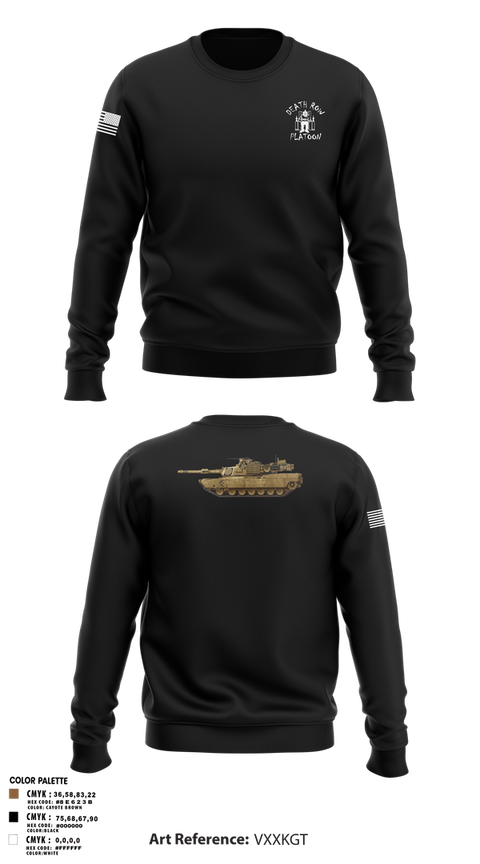 Crew Neck Sweatshirt, Death Row Platoon, Tomahawk Troop, 5/4 CAV, 2ABCT, 1ID, , Teamtime, Team time, sublimation, custom sports apparel, team uniforms, spirit wear, spiritwear, sports uniforms, custom shirts, team store, custom team store, fundraiser sports, apparel fundraiser