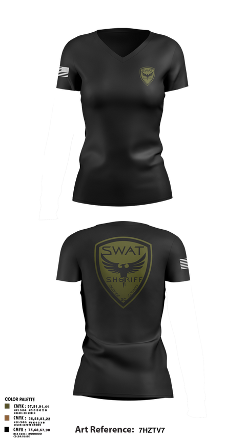 Womens Short Sleeve Vneck Shirt, SWAT, , Teamtime, Team time, sublimation, custom sports apparel, team uniforms, spirit wear, spiritwear, sports uniforms, custom shirts, team store, custom team store, fundraiser sports, apparel fundraiser