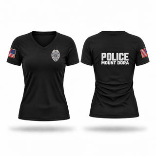 Womens Short Sleeve Vneck Shirt, Mount Dora PD, Police, Teamtime, Team time, sublimation, custom sports apparel, team uniforms, spirit wear, spiritwear, sports uniforms, custom shirts, team store, custom team store, fundraiser sports, apparel fundraiser