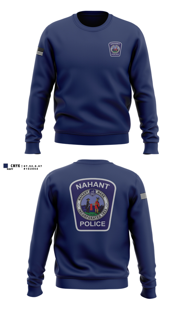 Crew Neck Sweatshirt, Nahant Marine Unit, Police, Teamtime, Team time, sublimation, custom sports apparel, team uniforms, spirit wear, spiritwear, sports uniforms, custom shirts, team store, custom team store, fundraiser sports, apparel fundraiser