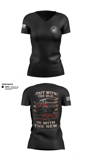 Womens Short Sleeve Vneck Shirt, Great Notch Fire Company #4, Fire Department, Teamtime, Team time, sublimation, custom sports apparel, team uniforms, spirit wear, spiritwear, sports uniforms, custom shirts, team store, custom team store, fundraiser sports, apparel fundraiser