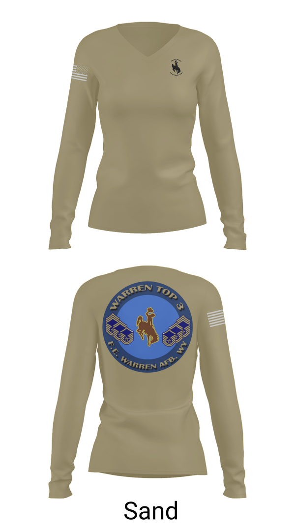 Womens Long Sleeve Vneck Shirt, FE Warren Top-III, , Teamtime, Team time, sublimation, custom sports apparel, team uniforms, spirit wear, spiritwear, sports uniforms, custom shirts, team store, custom team store, fundraiser sports, apparel fundraiser
