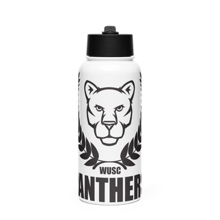 Panthers 50004080 Stainless Steel Water Bottle with a Straw Lid
