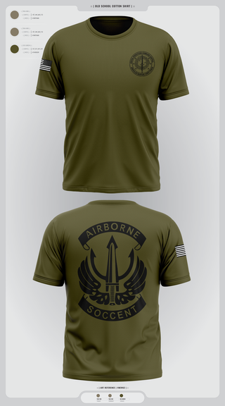 Old School Cotton Feel Shirt, SOCCENT IWD, Army, Teamtime, Team time, sublimation, custom sports apparel, team uniforms, spirit wear, spiritwear, sports uniforms, custom shirts, team store, custom team store, fundraiser sports, apparel fundraiser
