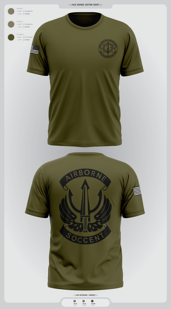 Old School Cotton Feel Shirt, SOCCENT IWD, Army, Teamtime, Team time, sublimation, custom sports apparel, team uniforms, spirit wear, spiritwear, sports uniforms, custom shirts, team store, custom team store, fundraiser sports, apparel fundraiser