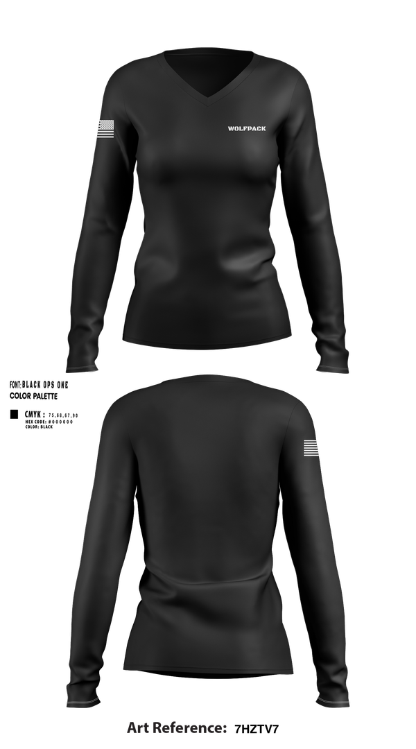 Womens Long Sleeve Vneck Shirt, Wolfpack, , Teamtime, Team time, sublimation, custom sports apparel, team uniforms, spirit wear, spiritwear, sports uniforms, custom shirts, team store, custom team store, fundraiser sports, apparel fundraiser