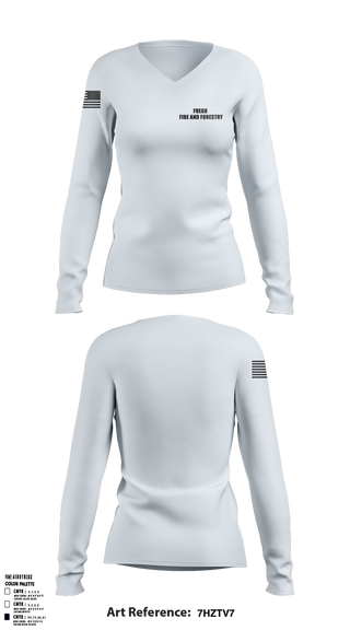 Womens Long Sleeve Vneck Shirt, Fuego, Fire and Forestry, , Teamtime, Team time, sublimation, custom sports apparel, team uniforms, spirit wear, spiritwear, sports uniforms, custom shirts, team store, custom team store, fundraiser sports, apparel fundraiser