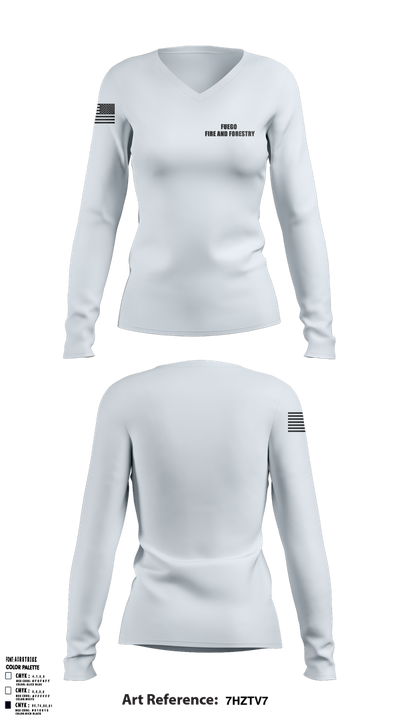 Fuego, Fire and Forestry 66416261 Women's Long Sleeve V-neck Shirt - 1