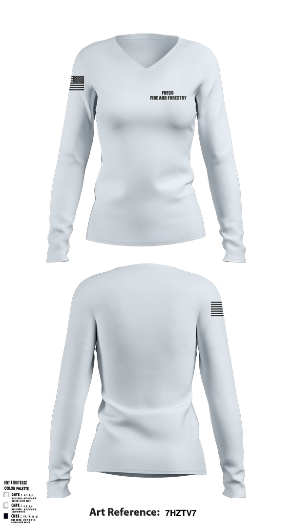Womens Long Sleeve Vneck Shirt, Fuego, Fire and Forestry, , Teamtime, Team time, sublimation, custom sports apparel, team uniforms, spirit wear, spiritwear, sports uniforms, custom shirts, team store, custom team store, fundraiser sports, apparel fundraiser