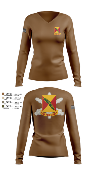 Womens Long Sleeve Vneck Shirt, 1-51 ADA BN, Army, Teamtime, Team time, sublimation, custom sports apparel, team uniforms, spirit wear, spiritwear, sports uniforms, custom shirts, team store, custom team store, fundraiser sports, apparel fundraiser