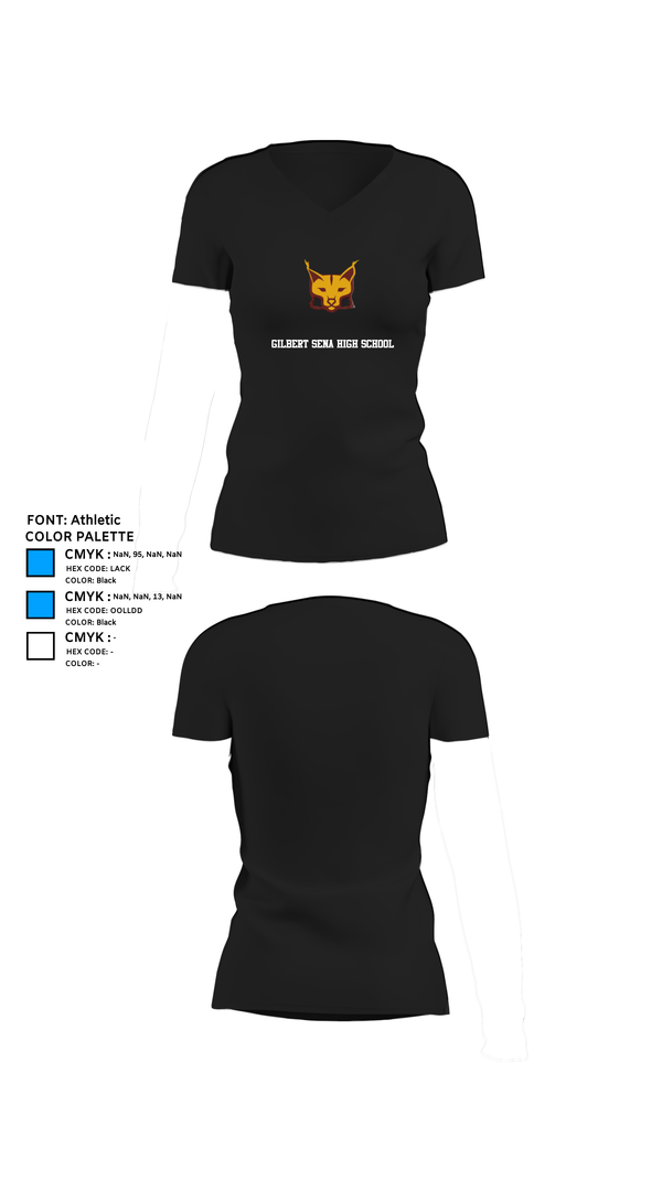 Womens Short Sleeve Vneck Shirt, Gilbert Sena High School, Spirit Store, Teamtime, Team time, sublimation, custom sports apparel, team uniforms, spirit wear, spiritwear, sports uniforms, custom shirts, team store, custom team store, fundraiser sports, apparel fundraiser