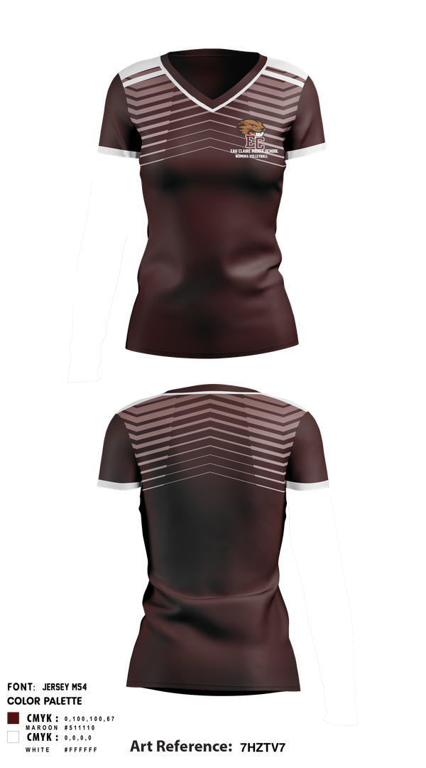 Womens Short Sleeve Vneck Shirt, Eau Claire Middle School Volleyball, Women's Volleyball, Teamtime, Team time, sublimation, custom sports apparel, team uniforms, spirit wear, spiritwear, sports uniforms, custom shirts, team store, custom team store, fundraiser sports, apparel fundraiser