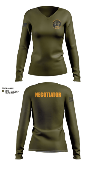 Womens Long Sleeve Vneck Shirt, EDGE SWAT, Police, Teamtime, Team time, sublimation, custom sports apparel, team uniforms, spirit wear, spiritwear, sports uniforms, custom shirts, team store, custom team store, fundraiser sports, apparel fundraiser