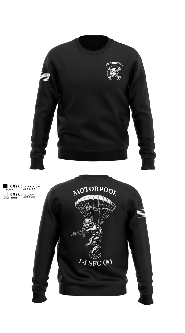 Crew Neck Sweatshirt, 1-1 SFG (A) MOPO, Army, Teamtime, Team time, sublimation, custom sports apparel, team uniforms, spirit wear, spiritwear, sports uniforms, custom shirts, team store, custom team store, fundraiser sports, apparel fundraiser