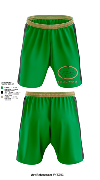 Buford Wolves (Black) 4352076 Athletic Shorts With Pockets - 1