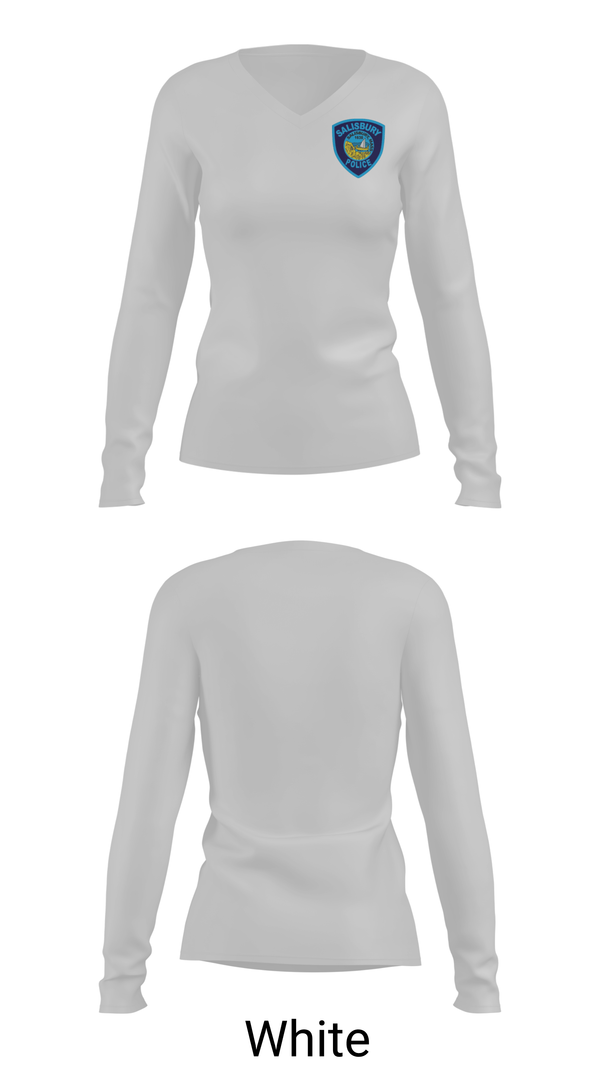 Womens Long Sleeve Vneck Shirt, Salisbury Police, Police, Teamtime, Team time, sublimation, custom sports apparel, team uniforms, spirit wear, spiritwear, sports uniforms, custom shirts, team store, custom team store, fundraiser sports, apparel fundraiser