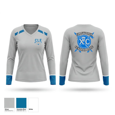 CLE Knights Women's Long Sleeve V-neck Shirt - 3