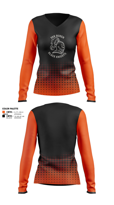 Van Buren Youth Soccer Association 88554810 Women's Long Sleeve V-neck Shirt - 3