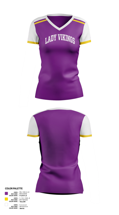 Lady Vikings Women's Short Sleeve V-neck Shirt - 21