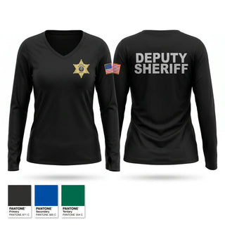 Womens Long Sleeve Vneck Shirt, Windsor county sheriff’s department, Police, Teamtime, Team time, sublimation, custom sports apparel, team uniforms, spirit wear, spiritwear, sports uniforms, custom shirts, team store, custom team store, fundraiser sports, apparel fundraiser
