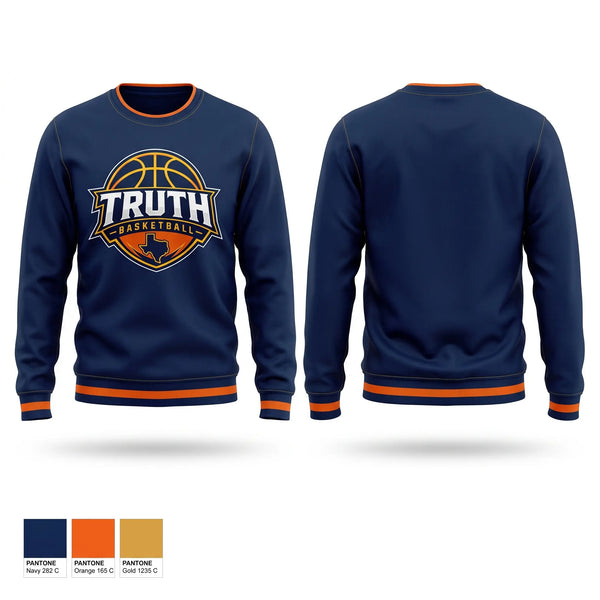 Crew Neck Sweatshirt, Truth Basketball, Women's Basketball, Teamtime, Team time, sublimation, custom sports apparel, team uniforms, spirit wear, spiritwear, sports uniforms, custom shirts, team store, custom team store, fundraiser sports, apparel fundraiser