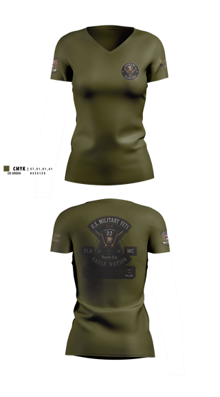 Womens Short Sleeve Vneck Shirt, USMVMC Double Tap, , Teamtime, Team time, sublimation, custom sports apparel, team uniforms, spirit wear, spiritwear, sports uniforms, custom shirts, team store, custom team store, fundraiser sports, apparel fundraiser