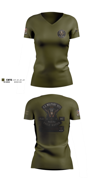 USMVMC Double Tap Women's Short Sleeve V-neck Shirt - 2