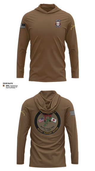 Long Sleeve Performance Shirt with hood, 247TH Military Police Detachment, Army, Teamtime, Team time, sublimation, custom sports apparel, team uniforms, spirit wear, spiritwear, sports uniforms, custom shirts, team store, custom team store, fundraiser sports, apparel fundraiser