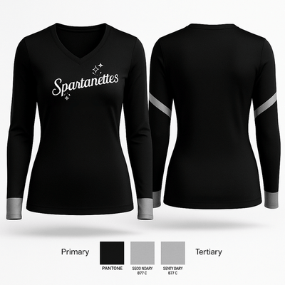 Shade Spartanettes (not cheer we are dance team) 16028703 Women's Long Sleeve V-neck Shirt - 1