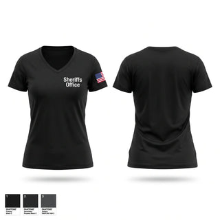 Womens Short Sleeve Vneck Shirt, Sheriff’s Office, Police, Teamtime, Team time, sublimation, custom sports apparel, team uniforms, spirit wear, spiritwear, sports uniforms, custom shirts, team store, custom team store, fundraiser sports, apparel fundraiser