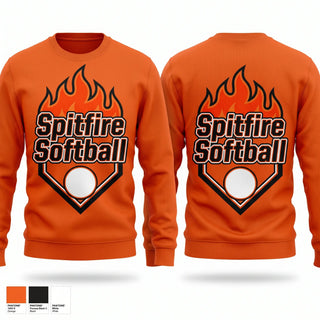 Crew Neck Sweatshirt, Spitfire Softball, Softball, Teamtime, Team time, sublimation, custom sports apparel, team uniforms, spirit wear, spiritwear, sports uniforms, custom shirts, team store, custom team store, fundraiser sports, apparel fundraiser