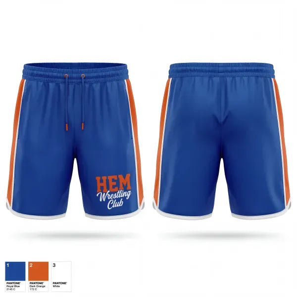 Athletic Shorts With Pockets, HEM Wrestling Club, Wrestling, Teamtime, Team time, sublimation, custom sports apparel, team uniforms, spirit wear, spiritwear, sports uniforms, custom shirts, team store, custom team store, fundraiser sports, apparel fundraiser